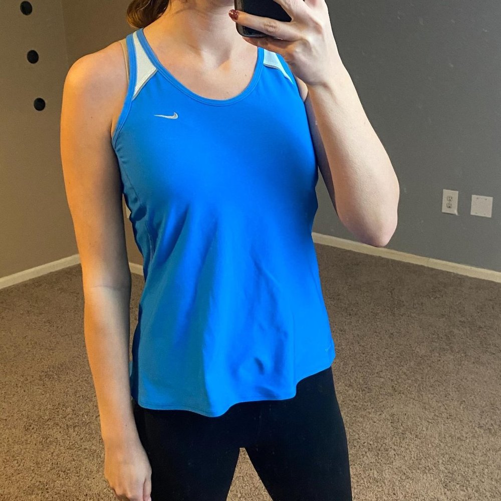 Nike Racer Back Blue Tank Top Women's XL Padded